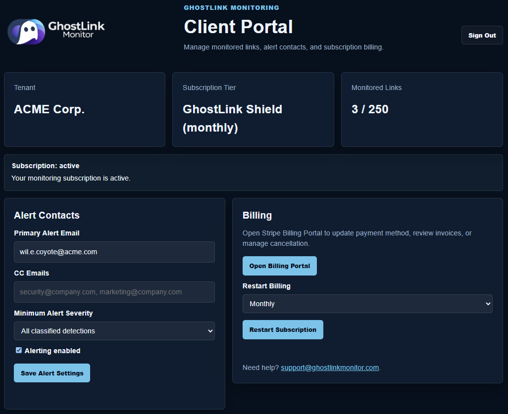 GhostLink Monitoring gallery image