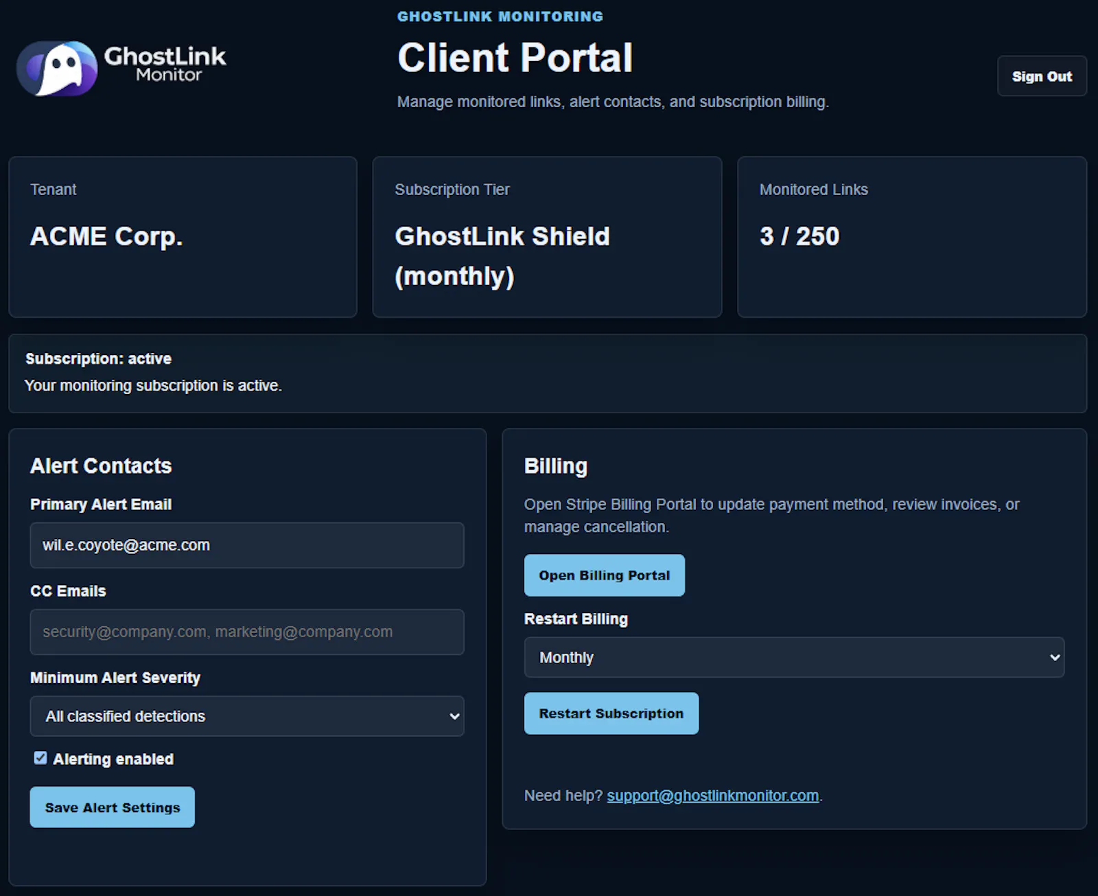 GhostLink Monitoring screenshot 2