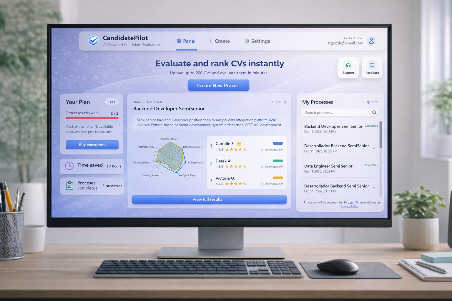 CandidatePilot - Main product screenshot demonstrating key features and user interface