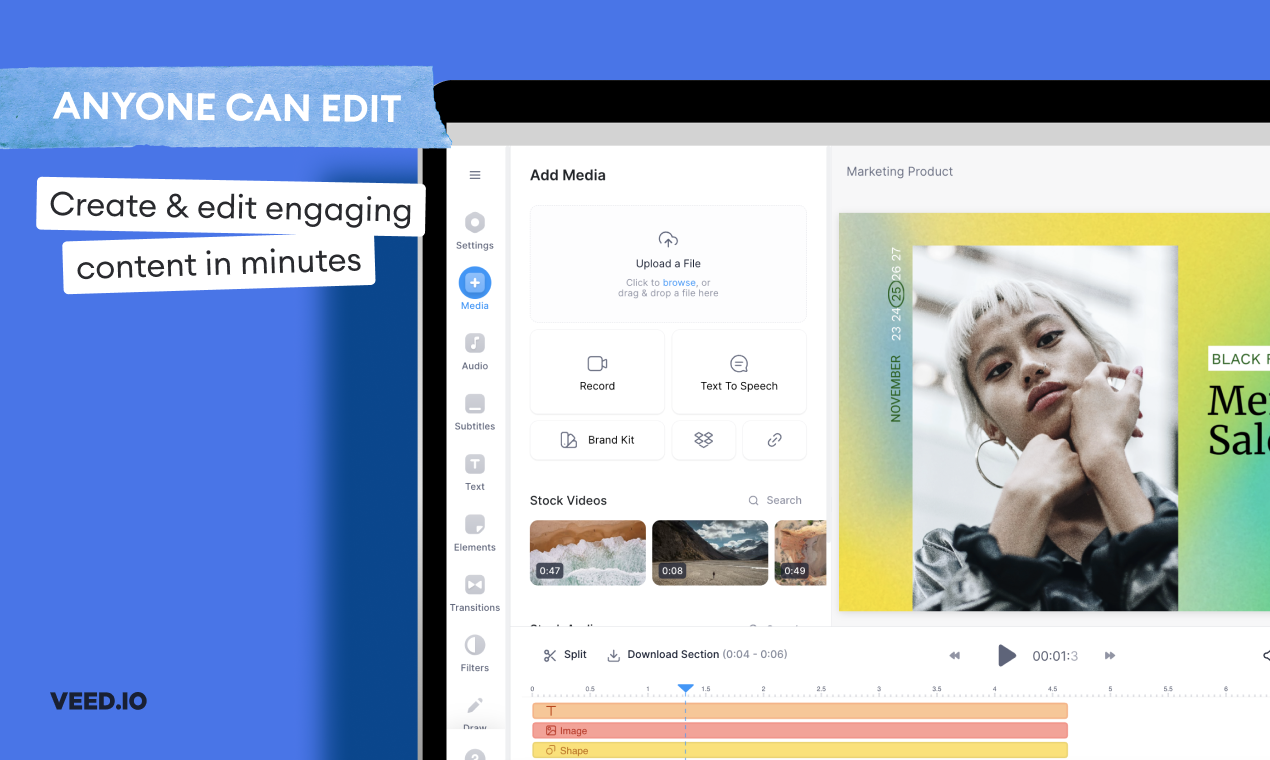 VEED.IO - 간단한 온라인 비디오 편집 미디어 2