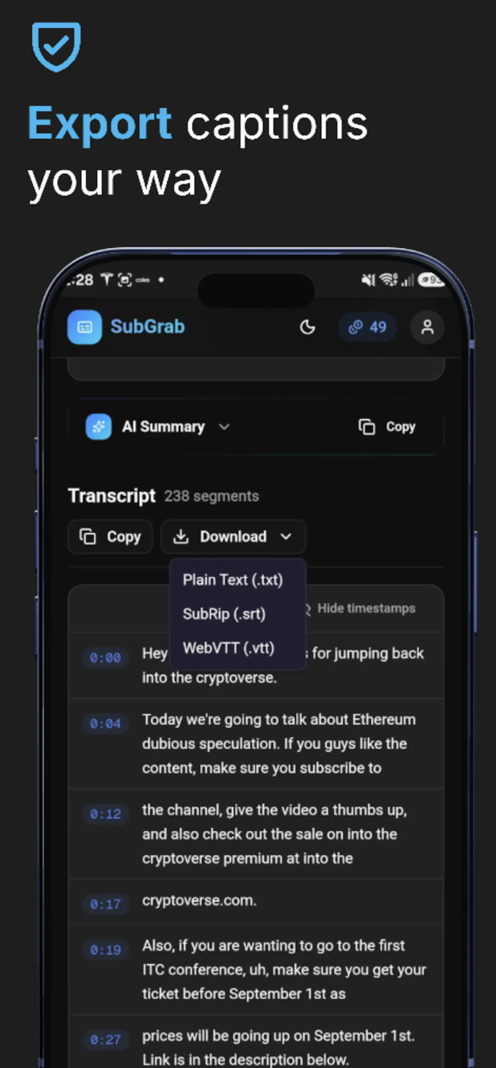 SubGrab screenshot 6