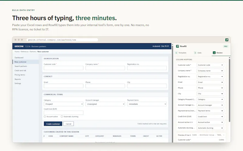 Rowfill screenshot 8