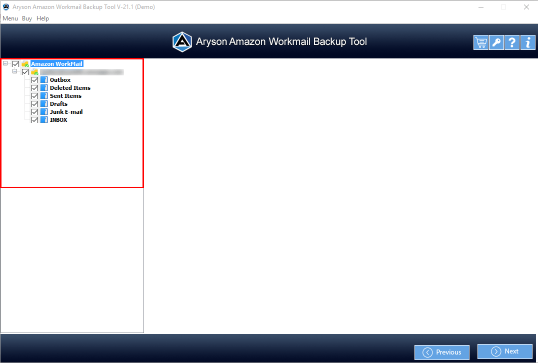 Aryson Amazon Workmail Yedek Aracı - Amazon postalarını eklerle yedeklemek için en iyi araç medya 4