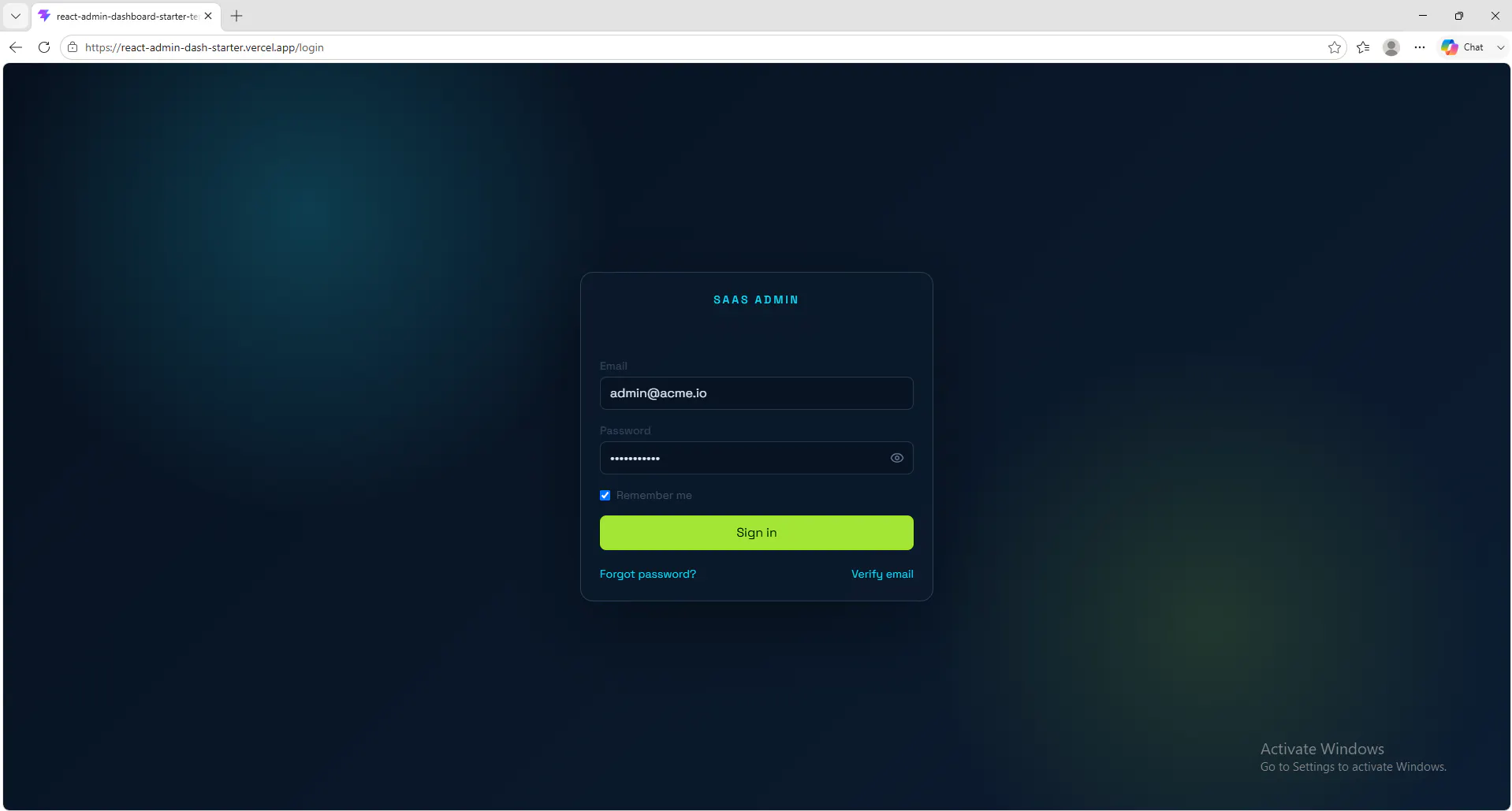 React Admin Dashboard Starter gallery image