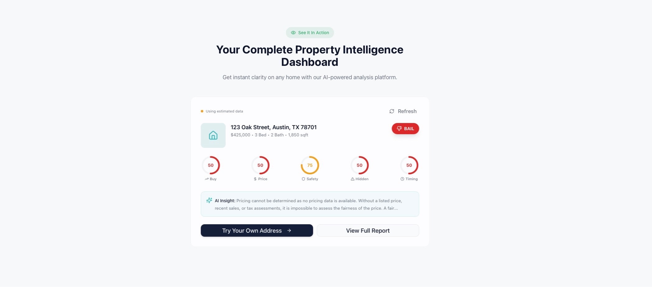 BuyOrBail.ai - Screenshot 4 showing product features and functionality