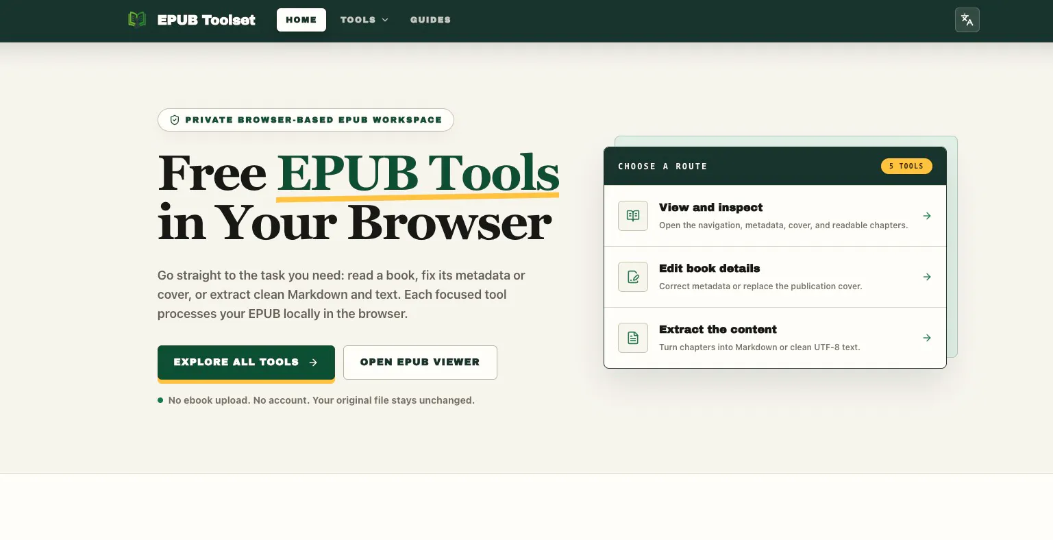 Free EPUB Tools Online gallery image