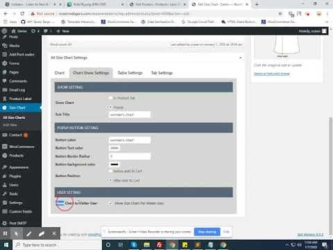 Size Chart WooCommerce gallery image
