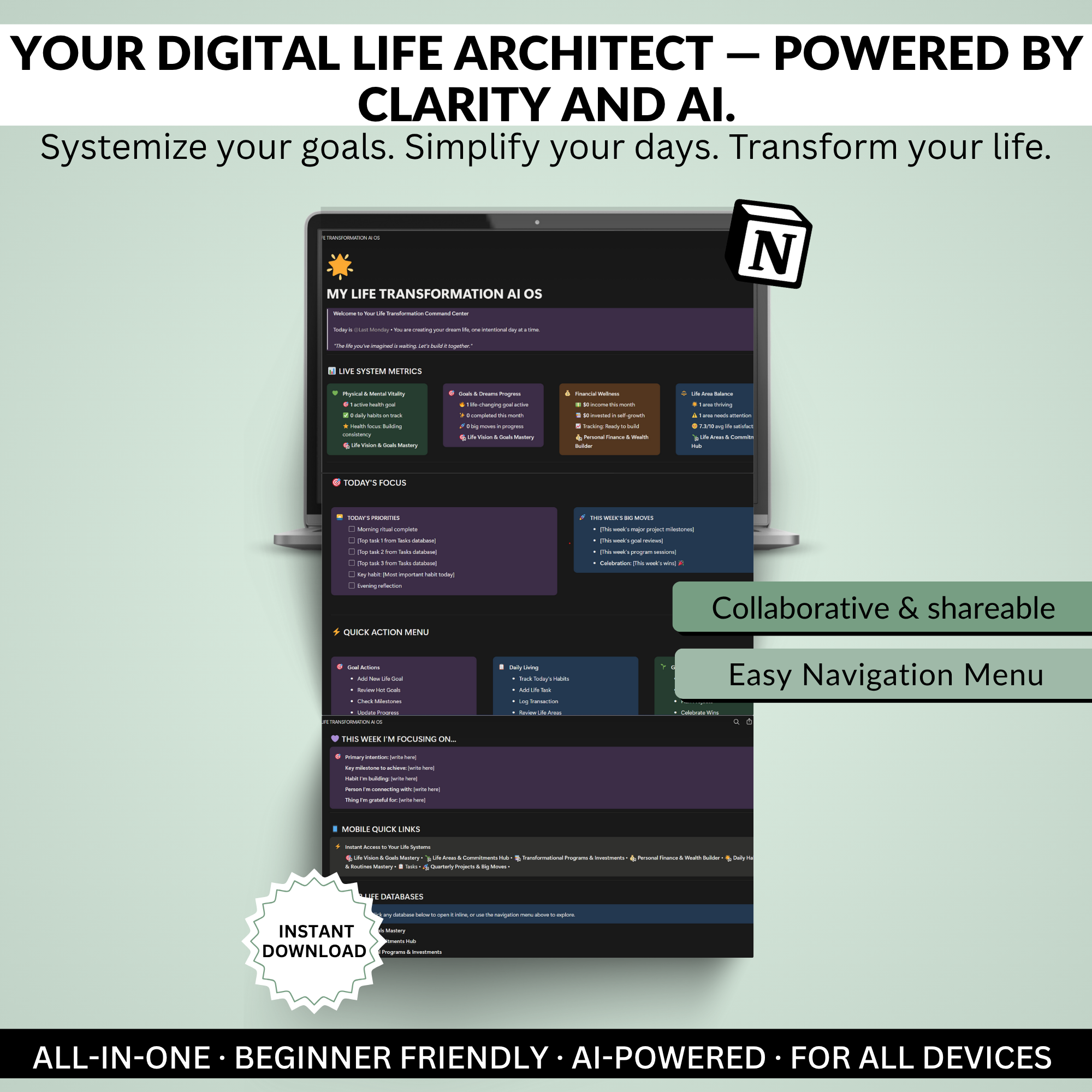 MY LIFE TRANSFORMATION AI OS - Screenshot 5 preview