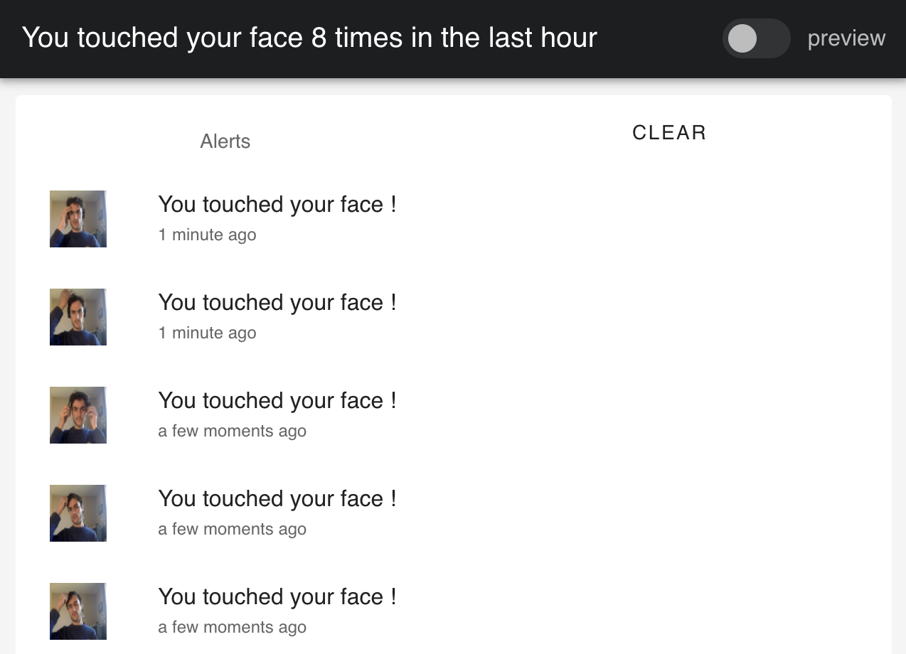 AI Face touching detector gallery image