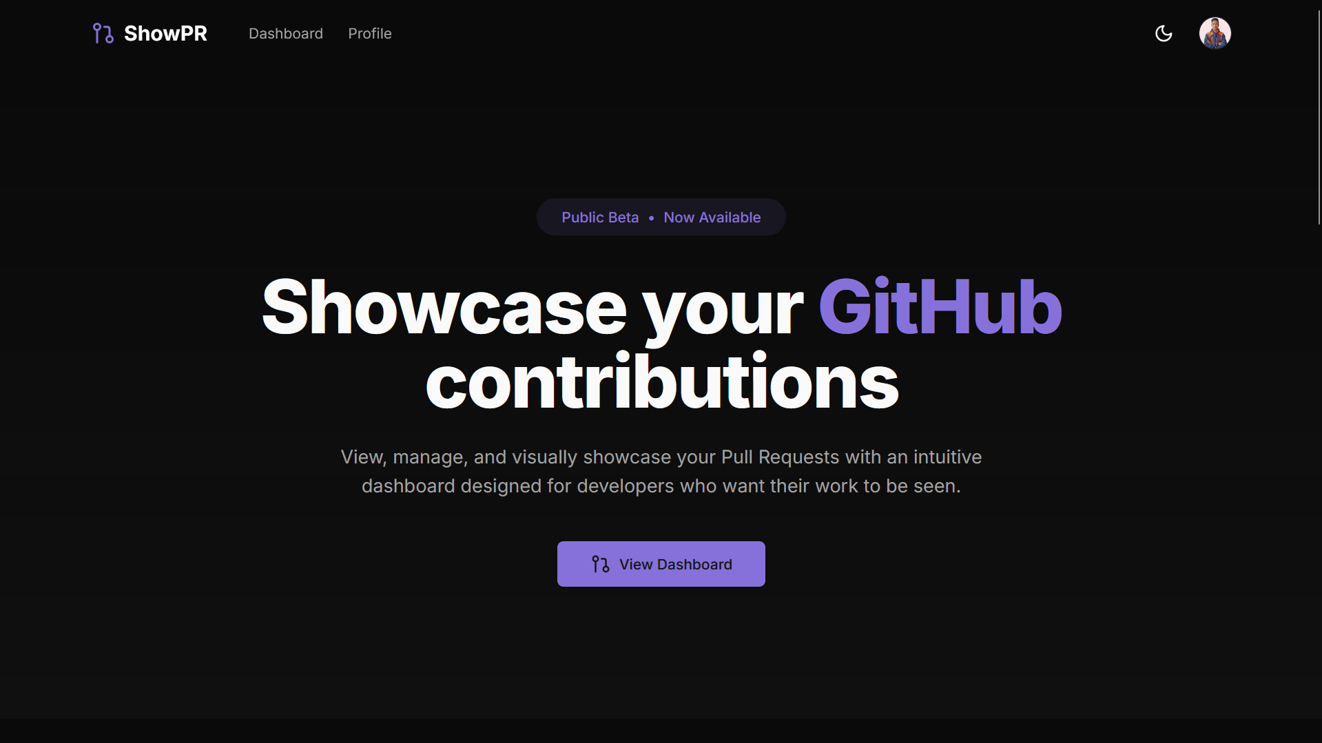 Média Showpr - Tableau de bord GitHub PR 2