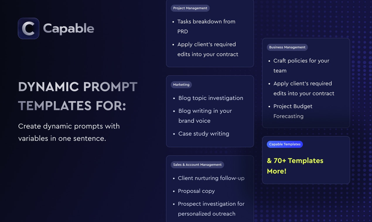 Capable - Main screenshot showing features and interface