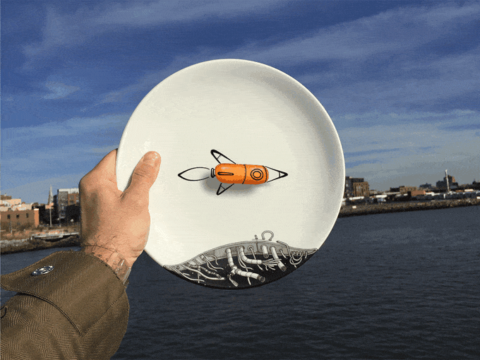 "First Bean to Space" porcelain plate set