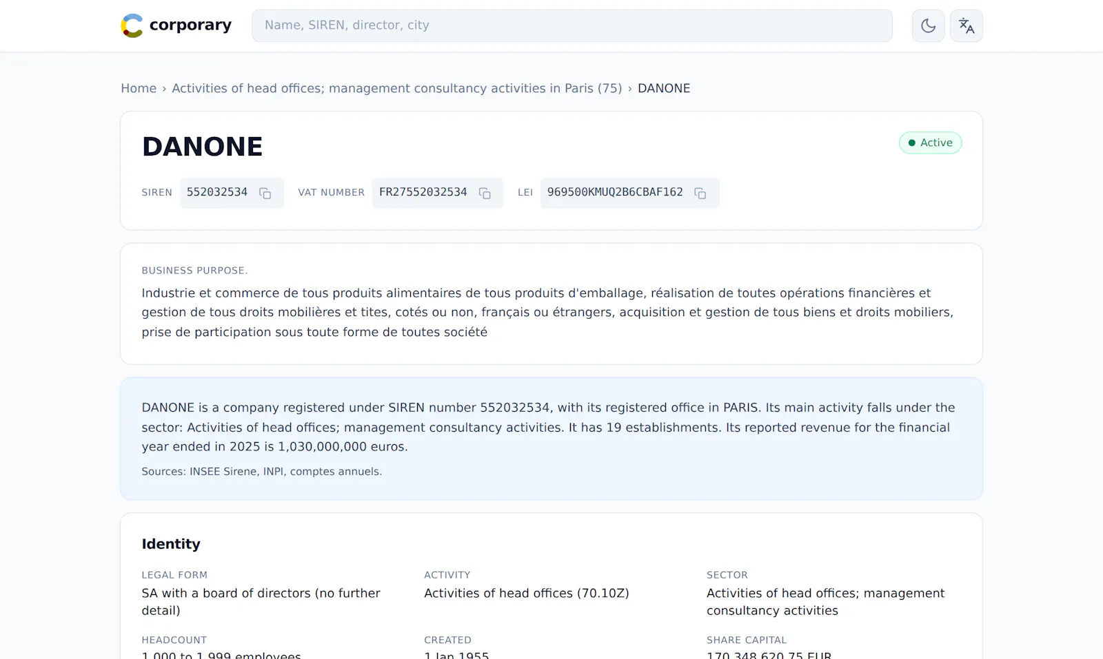 corporary screenshot 2