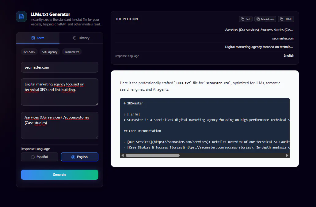 LLMs.txt Generator gallery image