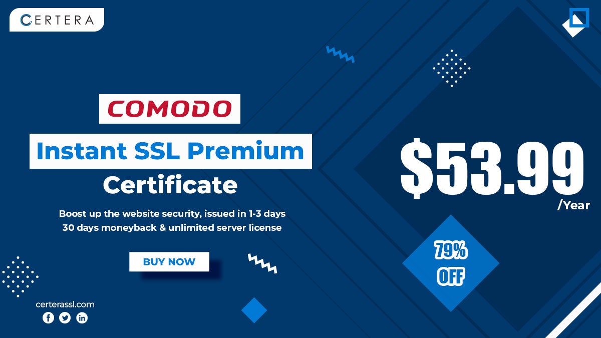 Comodo Instant SSL 프리미엄 인증서 - www 및 비 WWW로 단일 도메인을 확보합니다 미디어 1