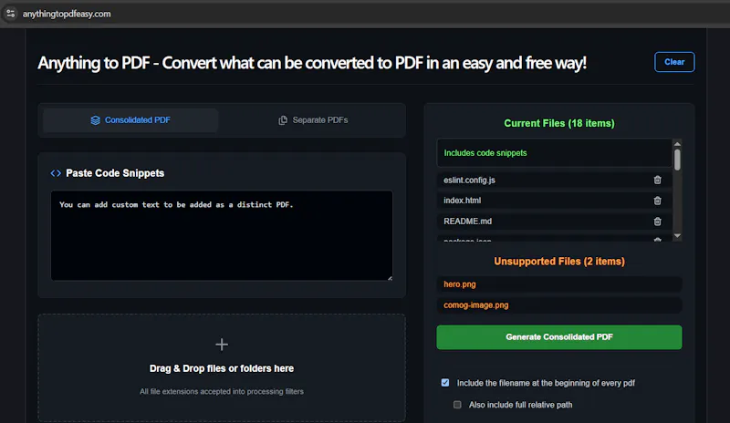Anything to PDF - 1 big file or multiple screenshot 1