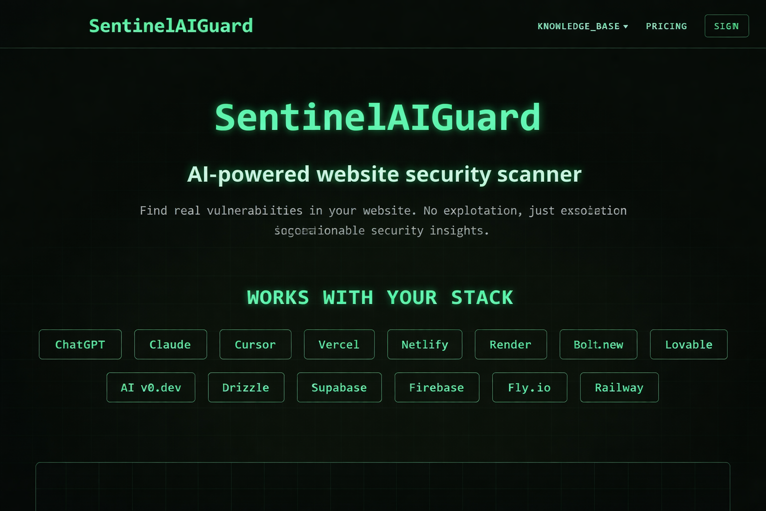 SentinelAI Guard - Main product screenshot demonstrating key features and user interface
