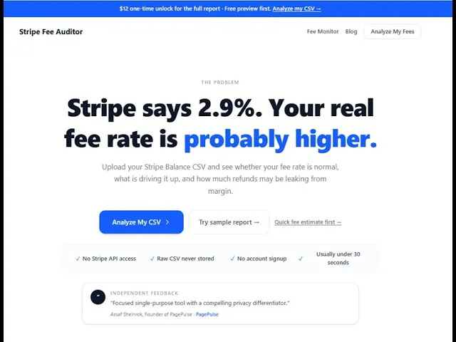 Stripe Fee Auditor gallery image