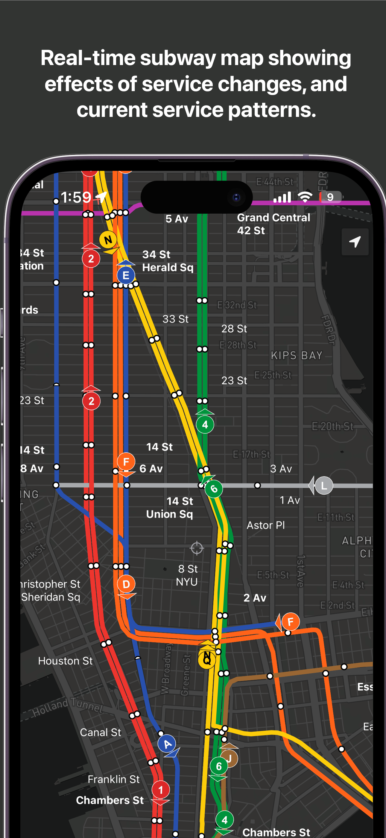 Media Aplikasi iOS hujung minggu - Peta kereta bawah tanah masa nyata untuk NYC 2