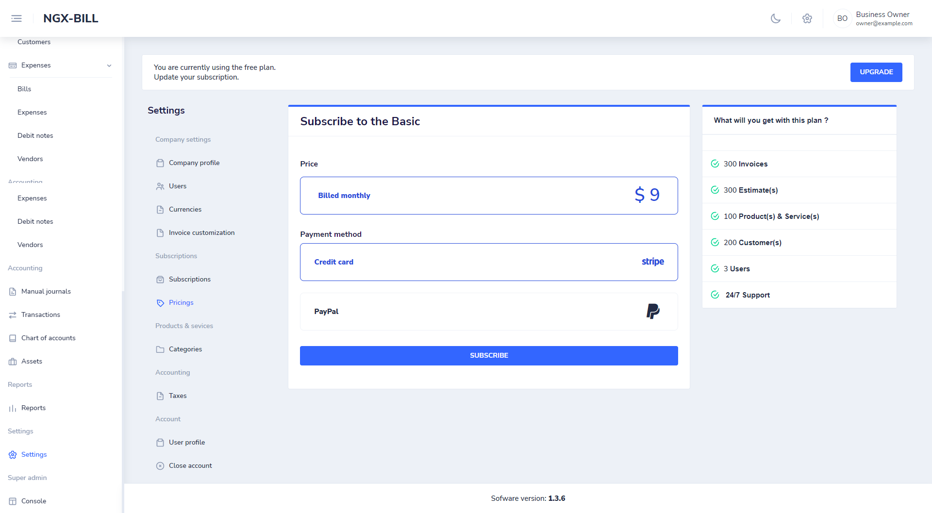 NGX.BILL Self hosted accounting/billing gallery image