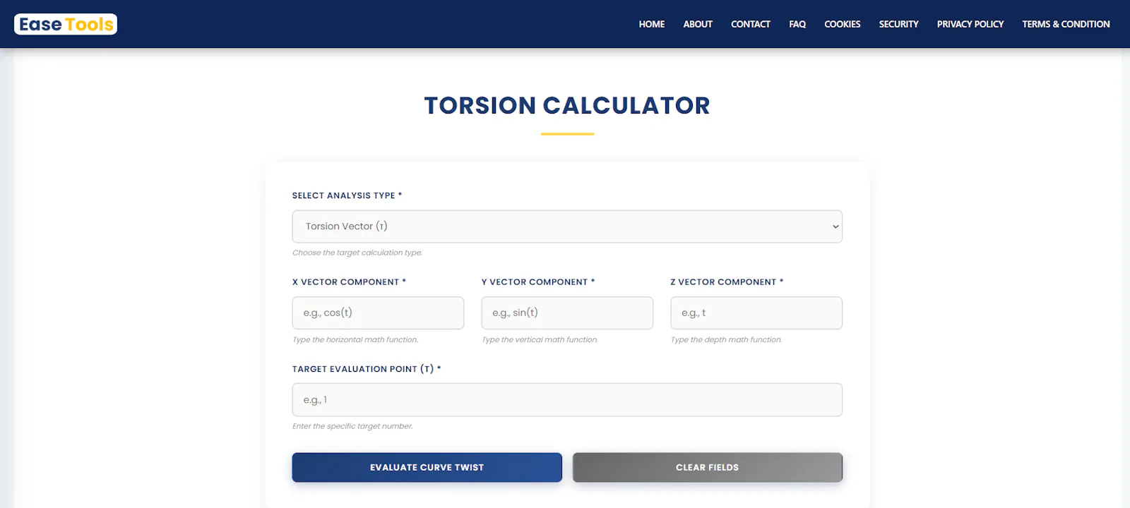 Torsion Calculator screenshot 1