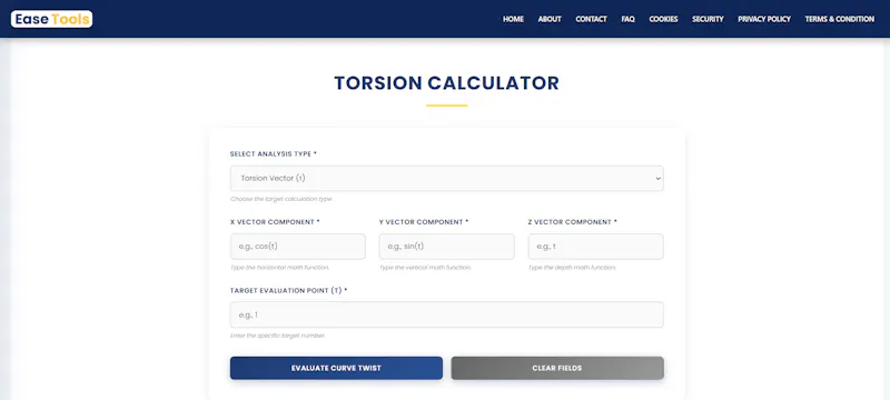 Torsion Calculator screenshot 1