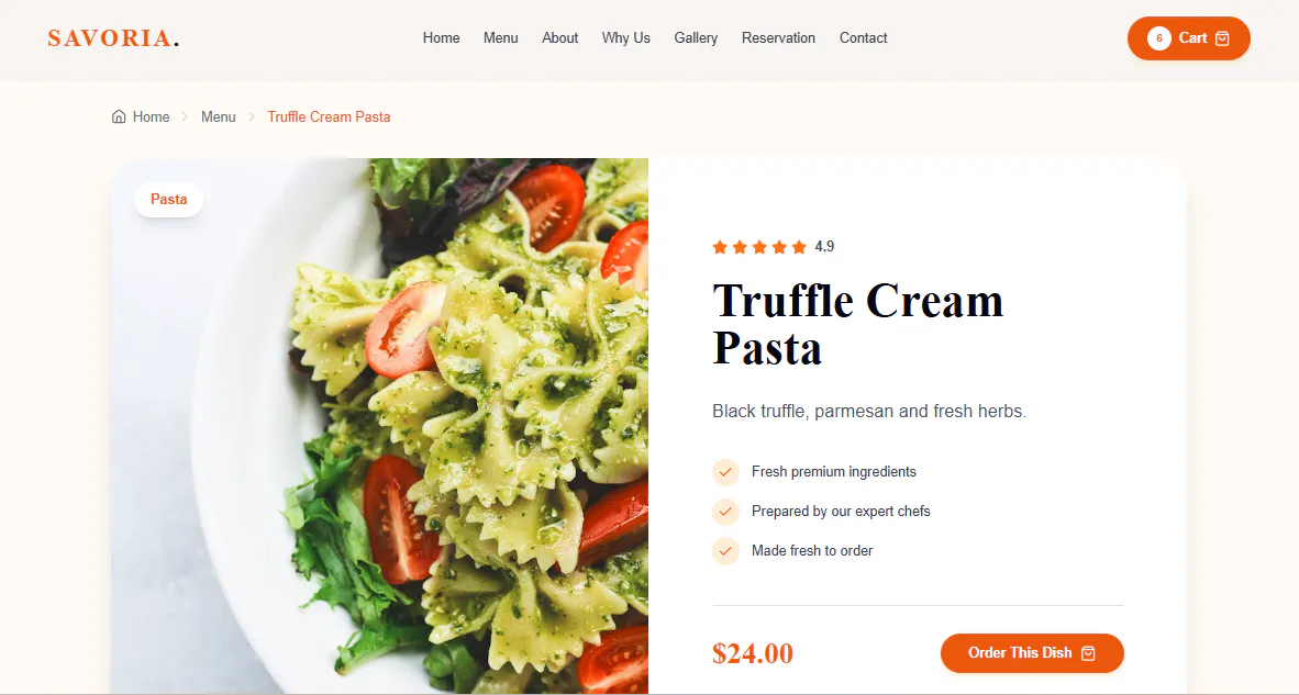 Savoria — Premium Restaurant Template gallery image