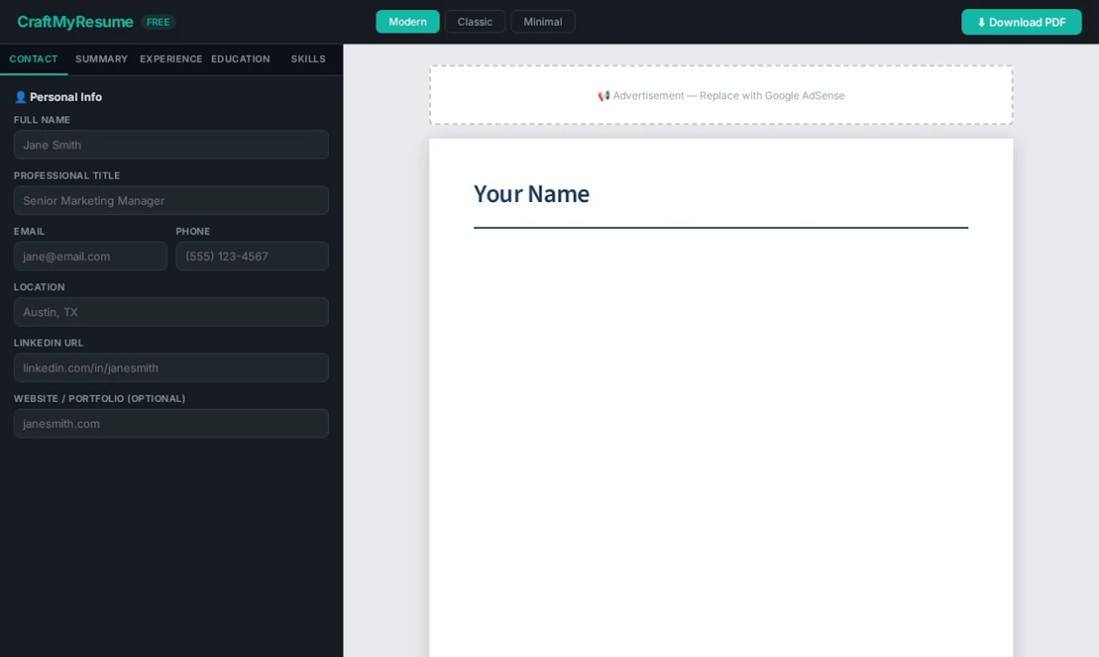 CraftMyResume screenshot 1