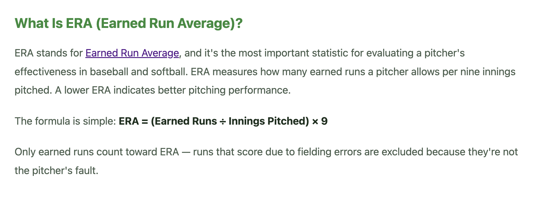 ERA Calculator gallery image