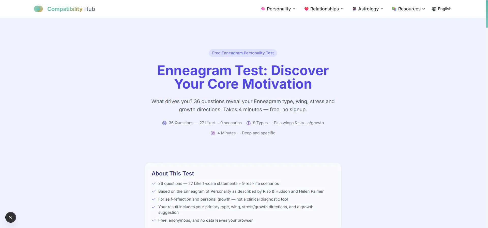 Free Enneagram Test Online logo