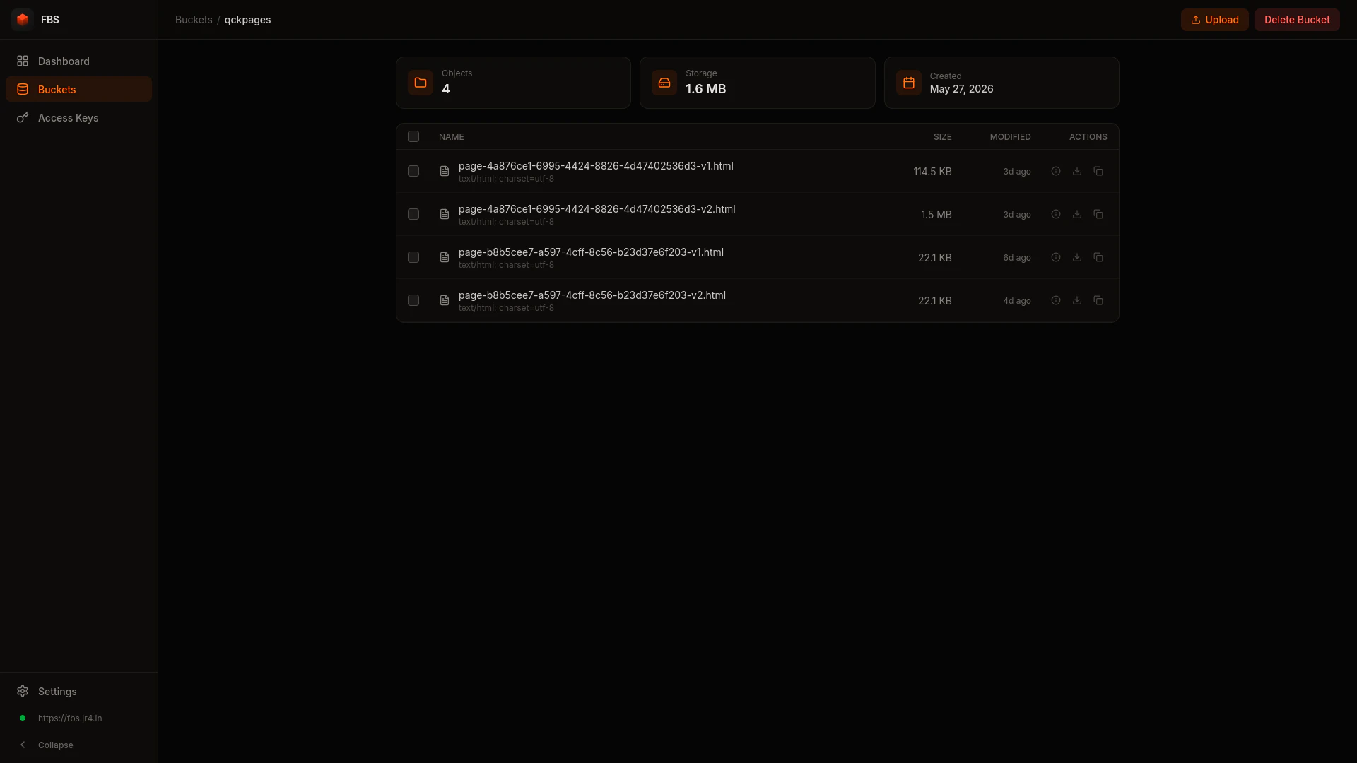 FBS: Fast Blob Storage screenshot 5