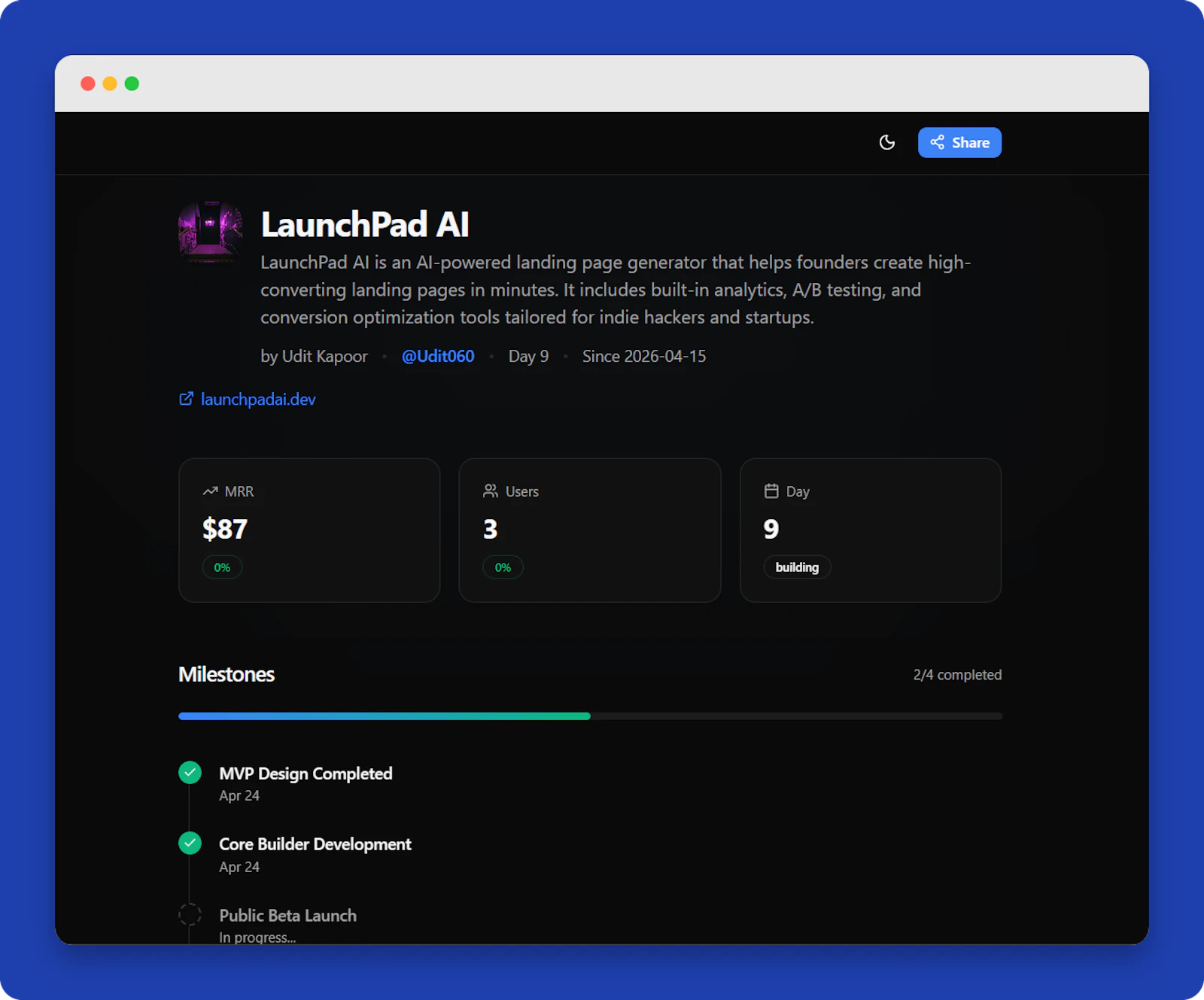 BuildTrail screenshot 2