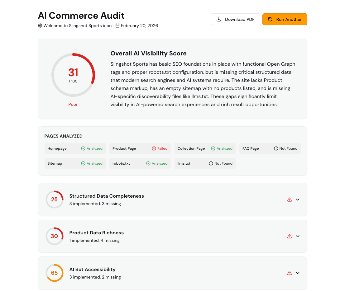 Shopify AI Visibility Analysis gallery image