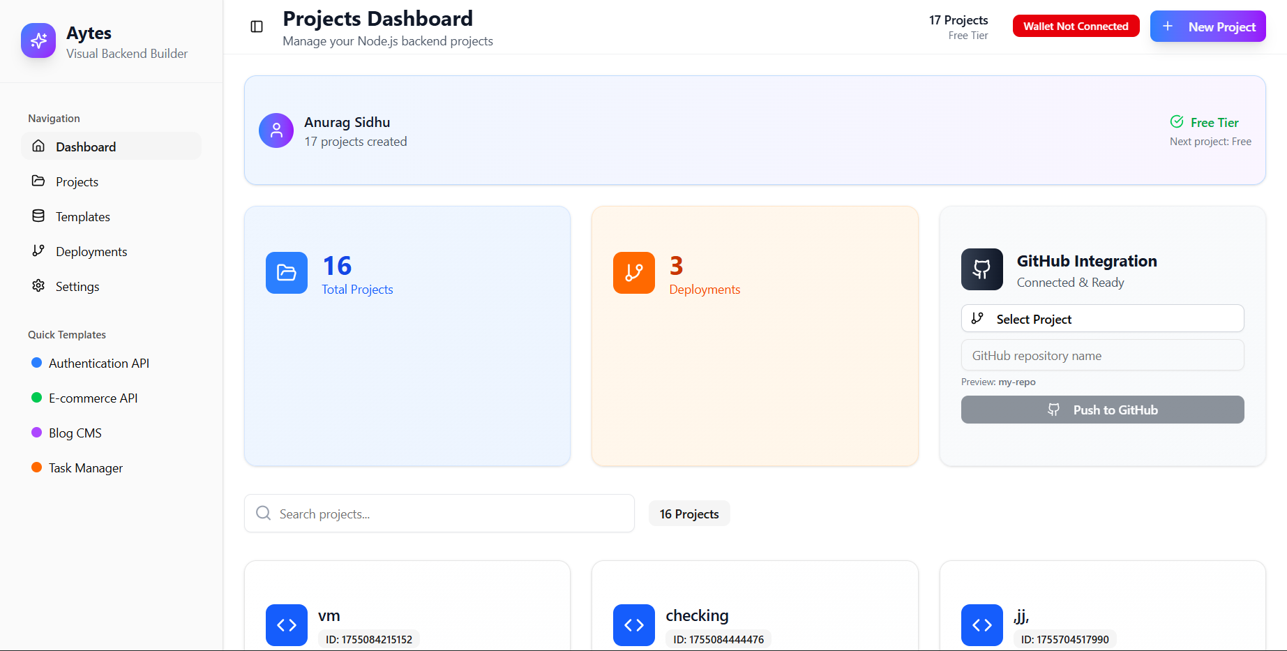 Mídia 4 de Eles - Buas visuais de IA para Node.js backands