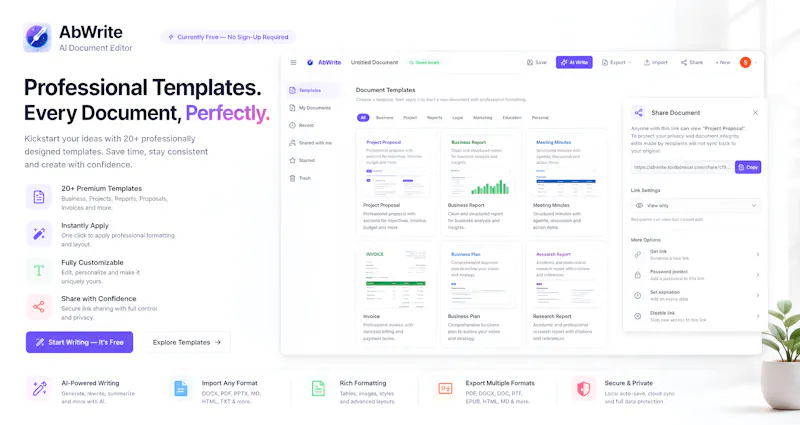 AbWrite: Next-Gen Ai Document Editor screenshot 2