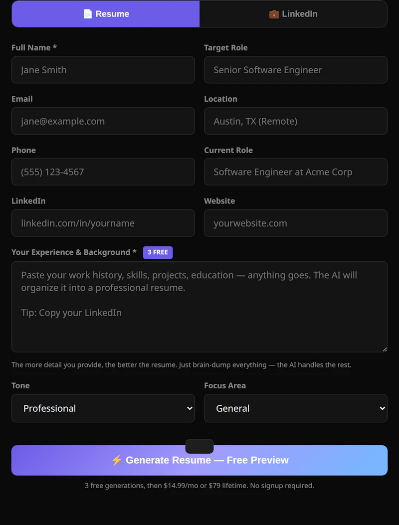 ResumeForge screenshot 2