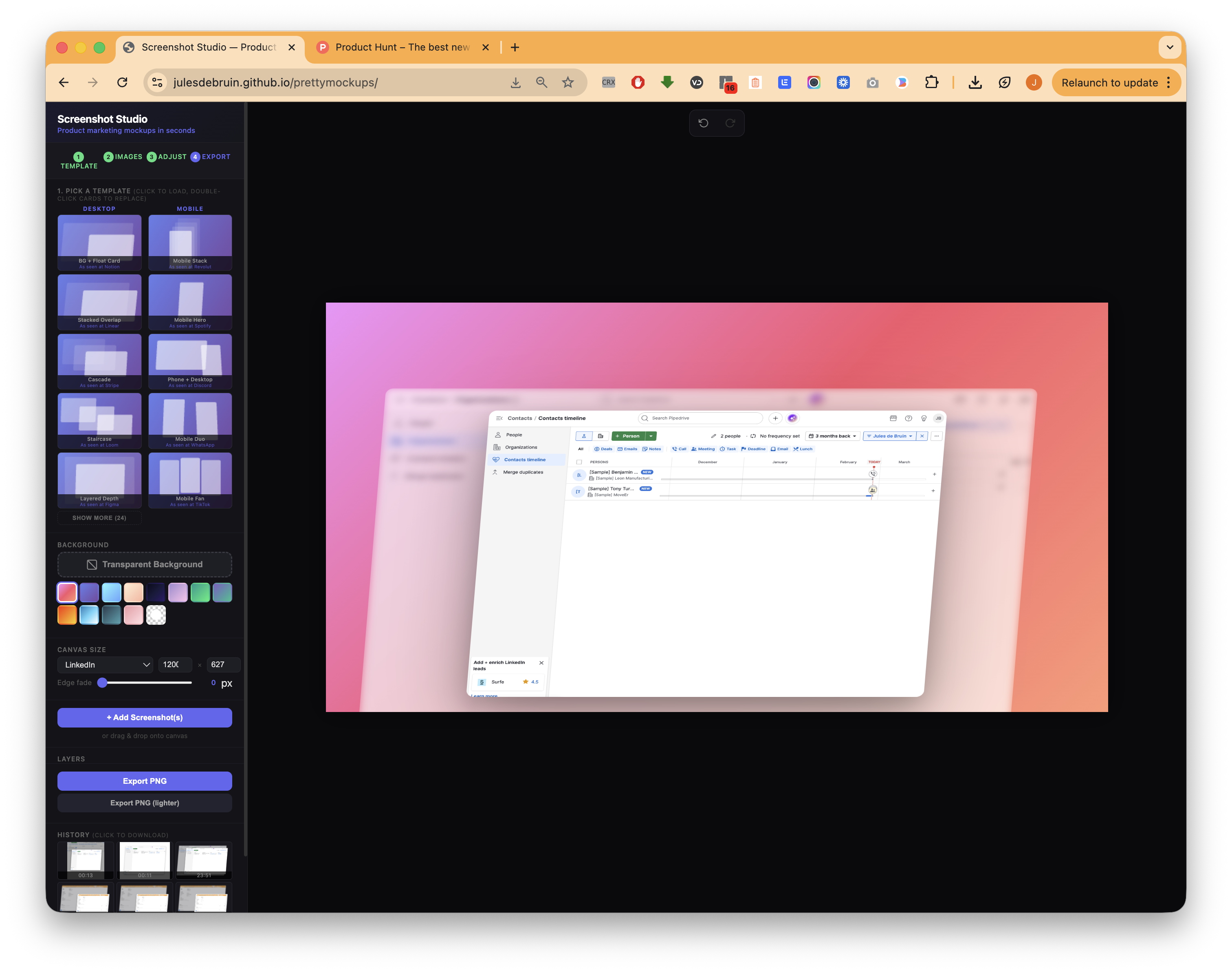 Pretty Mockups - Main product screenshot demonstrating key features and user interface