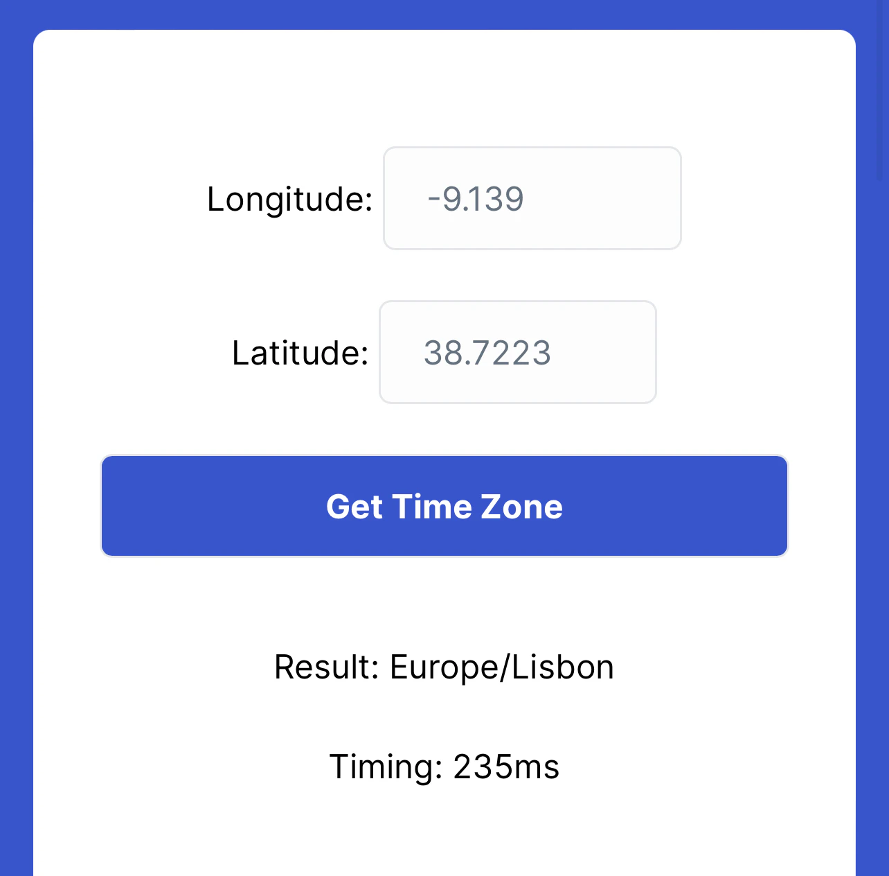 Time Zones API