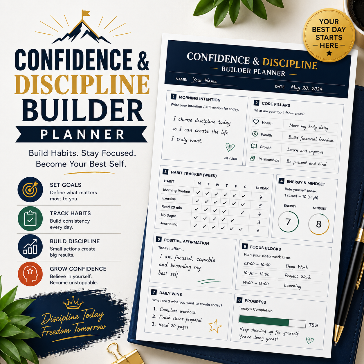 Confidence & Discipline Builder Planner gallery image