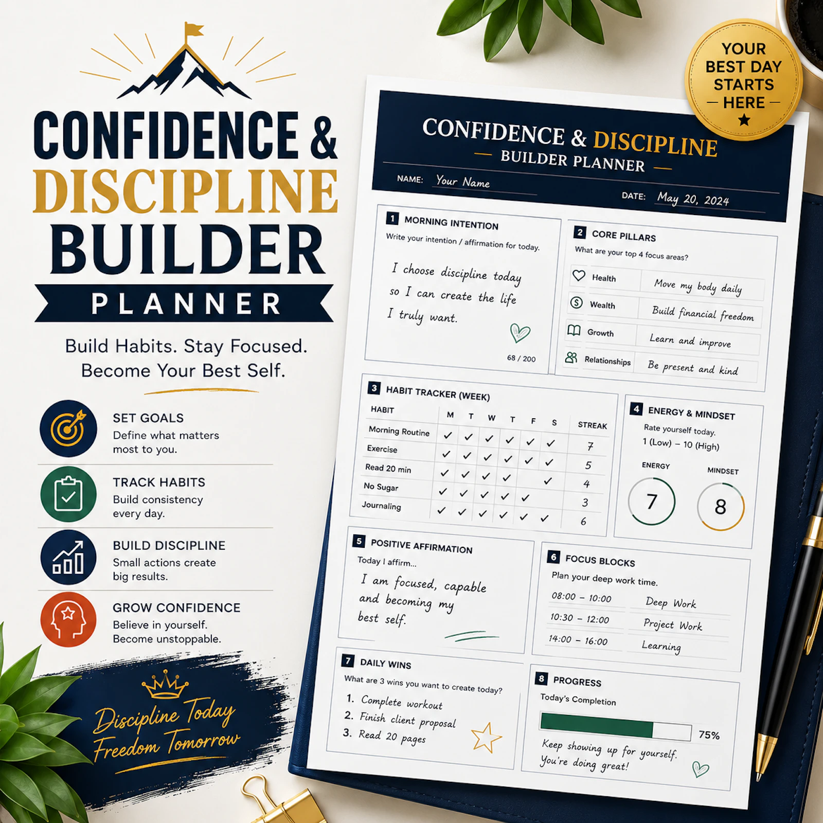 Confidence & Discipline Builder Planner screenshot 3