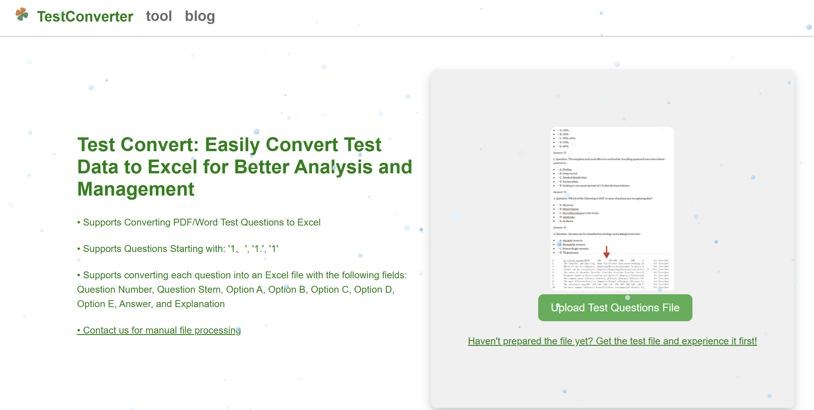 TestConverter - वर्ड और पीडीएफ परीक्षण फ़ाइलों को एक्सेल में बदलें मीडिया 1