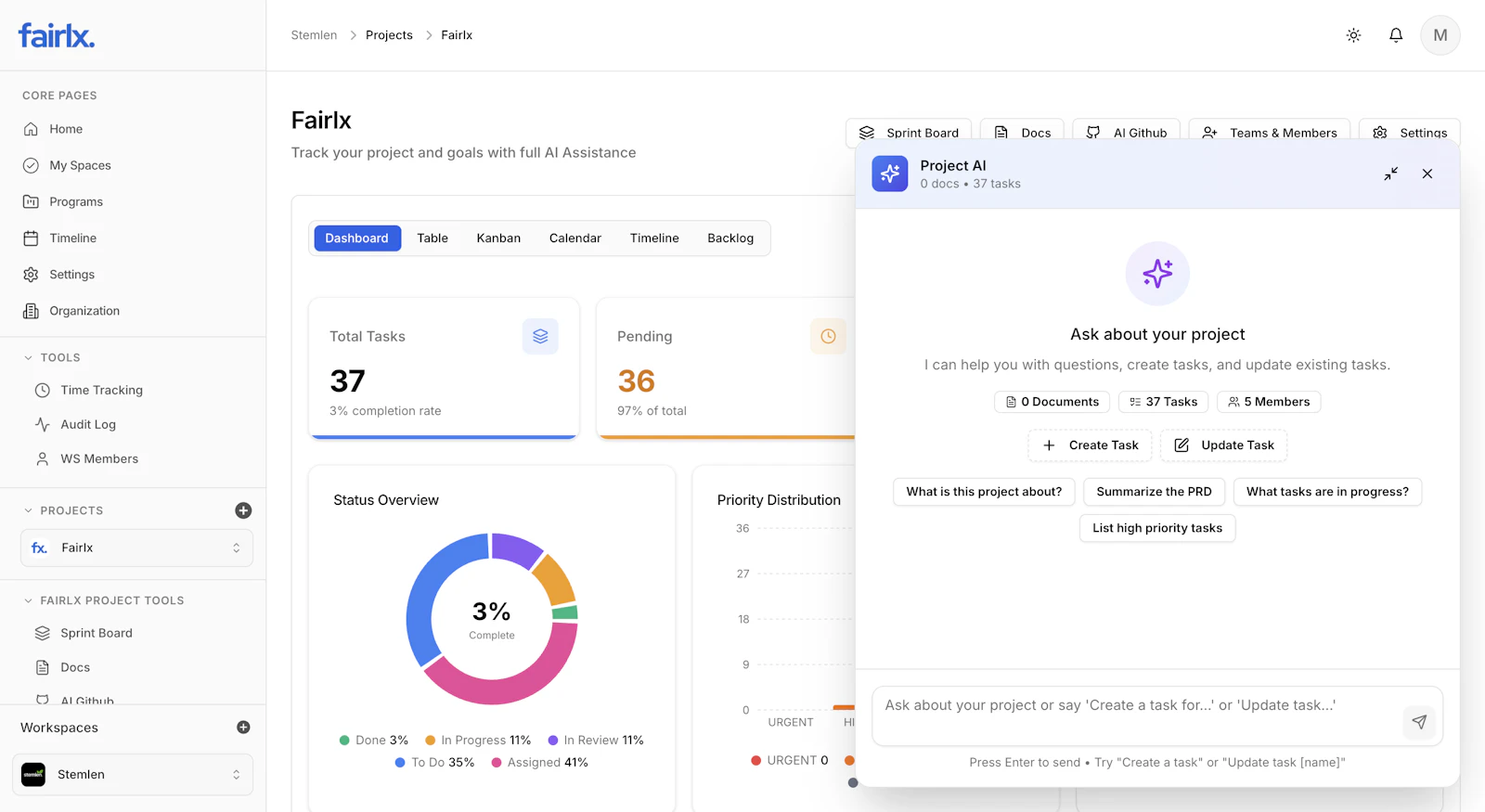 Fairlx • Open Source AI-Powered PM Tool screenshot 3