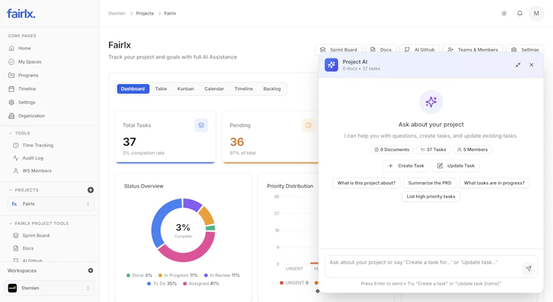 Fairlx • Open Source AI-Powered PM Tool screenshot 3
