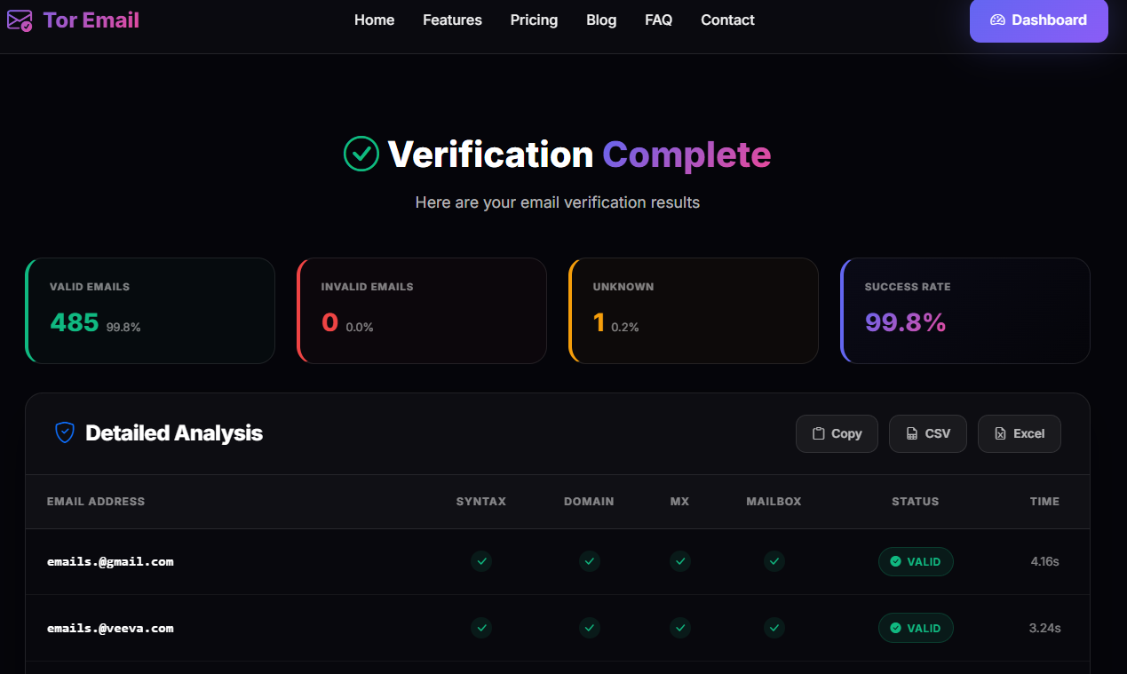 Tor Email - Screenshot 4 showing product features and functionality
