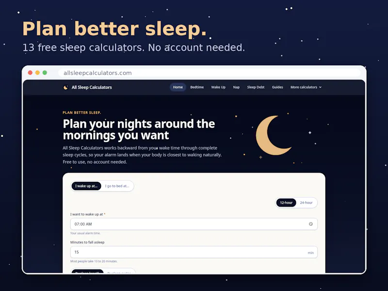 AllSleepCalculators screenshot 2