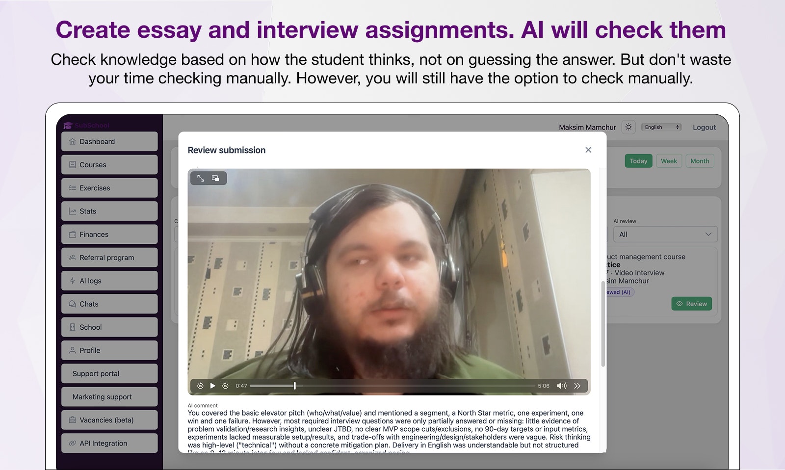 SubSchool - Screenshot 4 showing product features and functionality