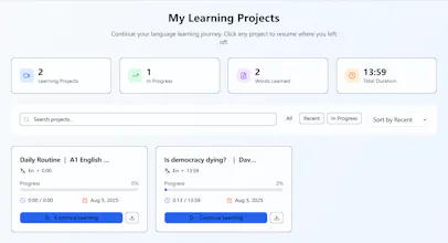 video into language learning experience gallery image