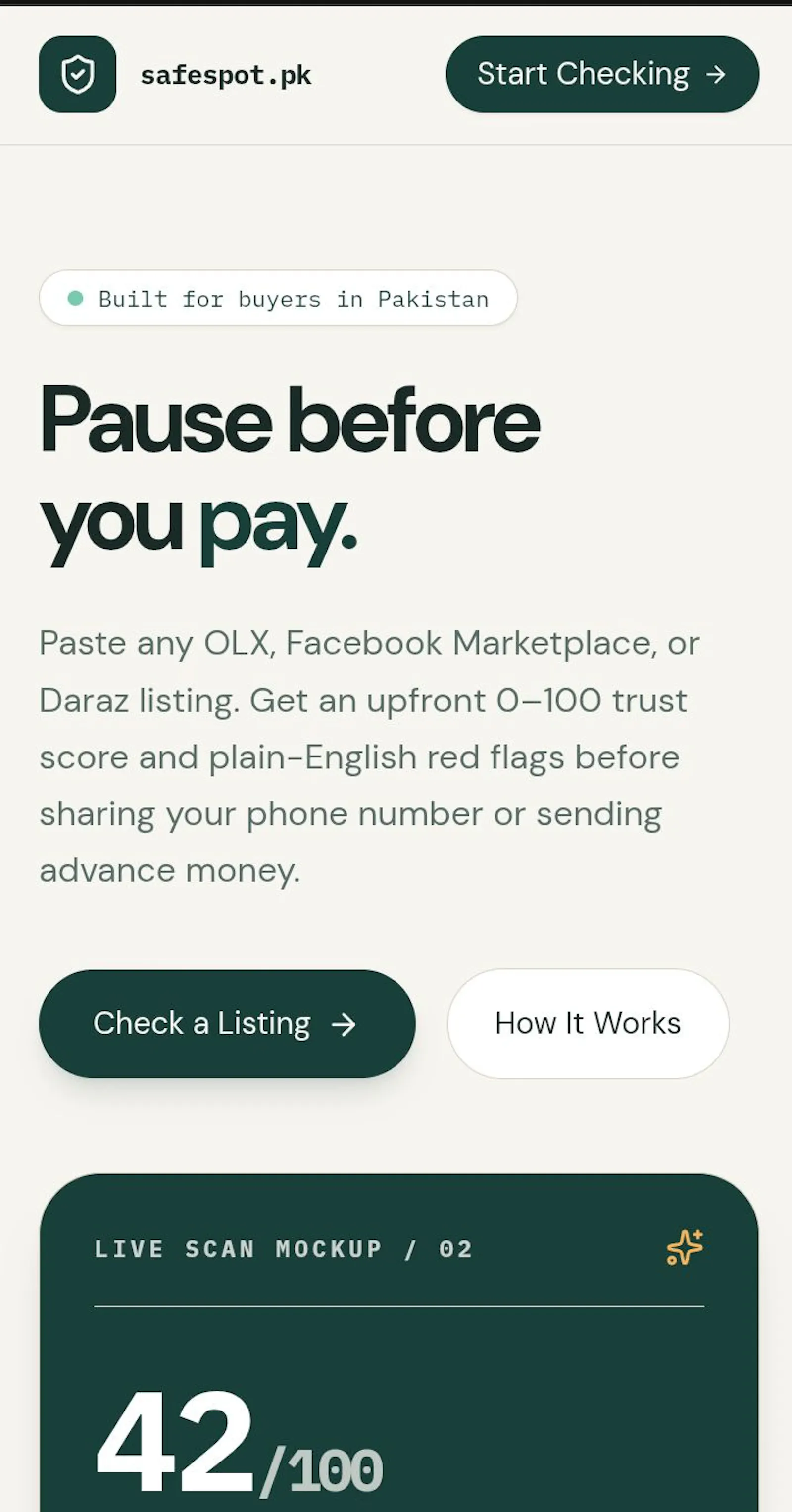 Marketplace Risk Detector — Safespot  screenshot 3