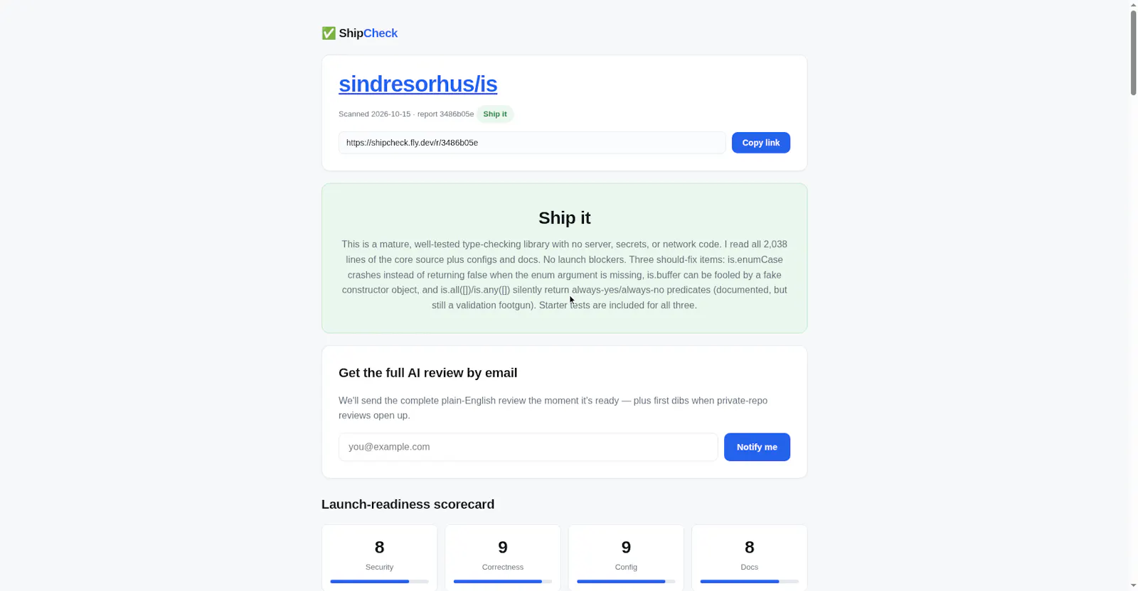 ShipCheck screenshot 1