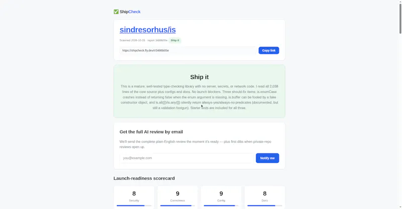 ShipCheck screenshot 1